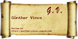 Günther Vince névjegykártya